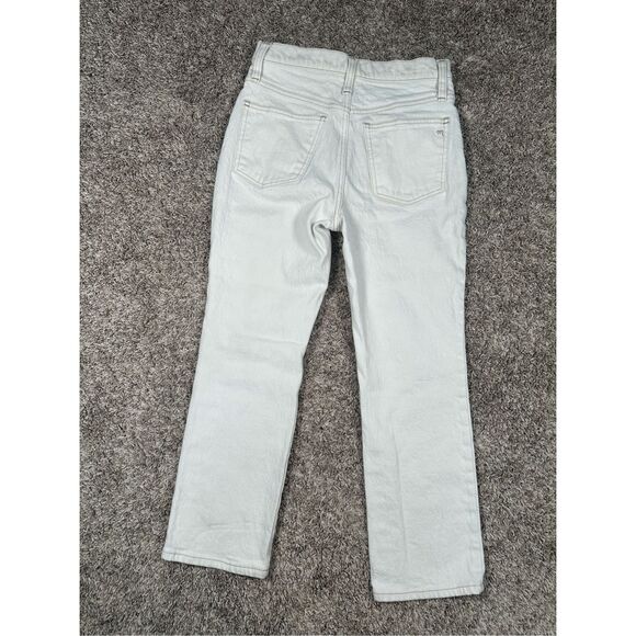 Madewell Slim Demi-Boot Jeans Cream Off White Vintage Canvas Ankle Bootcut 25P - Picture 4 of 15
